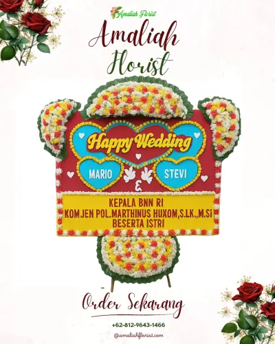 Karangan Papan Bunga Pernikahan di Labuhan Rasoki